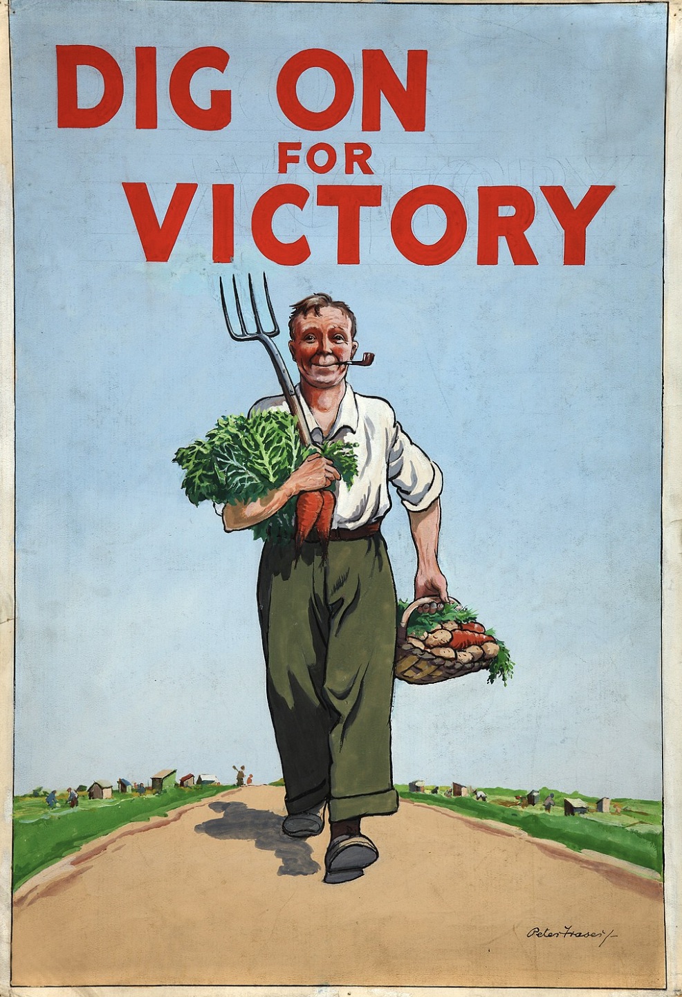 The British "Dig on for Victory" poster by Peter Fraser 